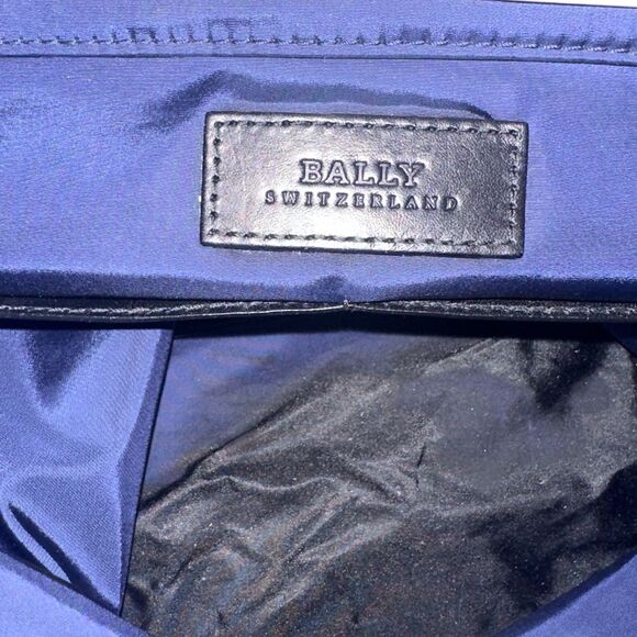 Bally Navy Blue/Black Nylon and Leather Shopper Tote - Picture 8 of 15